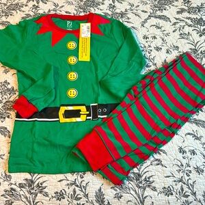 NWT The Children’s Place Unisex Children’s Sz 14 Elf Christmas Pajamas